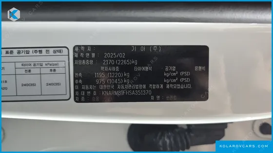 KIA SORENTO GASOLINE 2.5T 4WD
