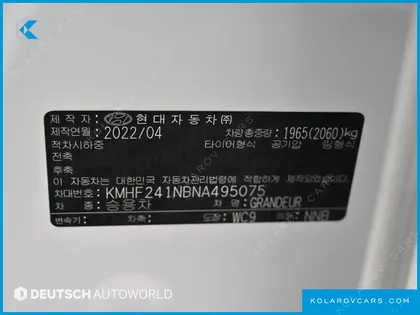 HYUNDAI GRANDEUR 3.0 LPI RENT CAR