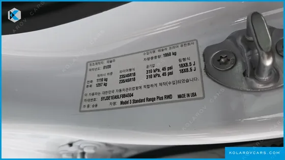 TESLA MODEL 3 STANDARD RANGE PLUE RWD